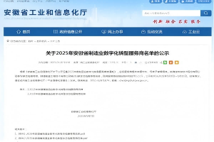 公司入選2025年安徽省制造業(yè)數字化轉型服務商名單